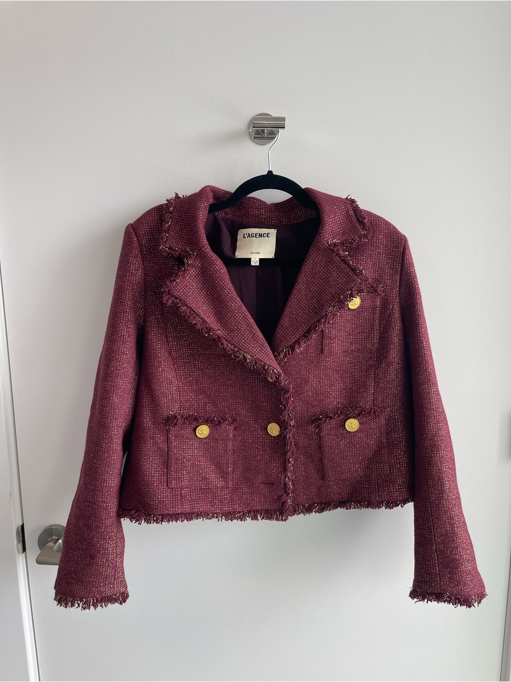 L'AGENCE Sylvia Collared Jacket Blazer Red